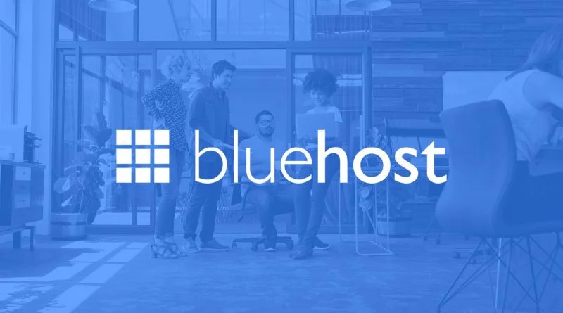 Blue host logo with background graphic